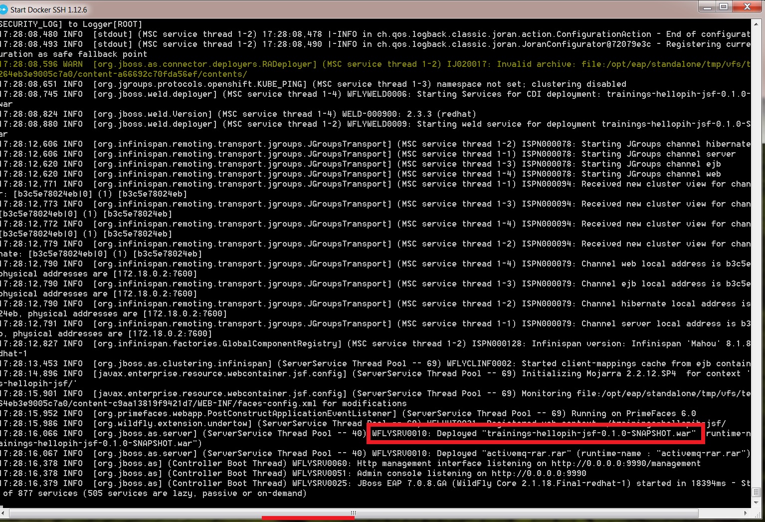 jboss deployment log
